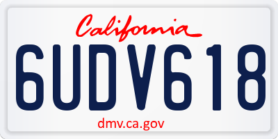 CA license plate 6UDV618