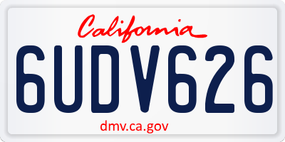 CA license plate 6UDV626