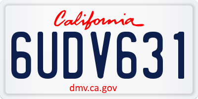 CA license plate 6UDV631