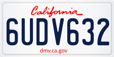 CA license plate 6UDV632