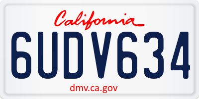 CA license plate 6UDV634