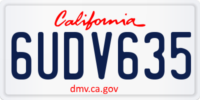 CA license plate 6UDV635