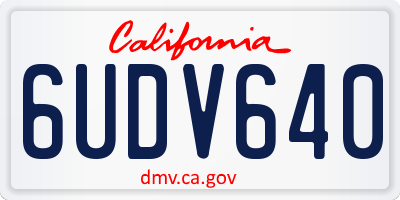 CA license plate 6UDV640