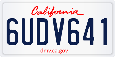 CA license plate 6UDV641