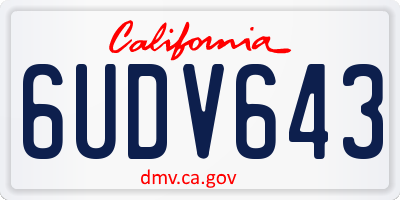 CA license plate 6UDV643