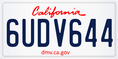 CA license plate 6UDV644