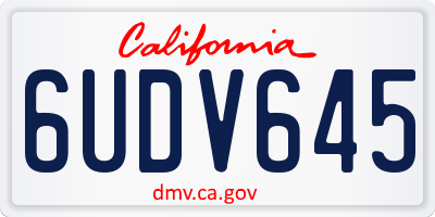 CA license plate 6UDV645