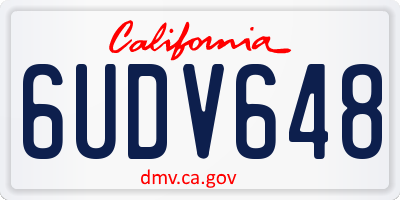 CA license plate 6UDV648