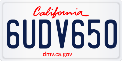 CA license plate 6UDV650