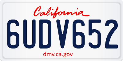 CA license plate 6UDV652
