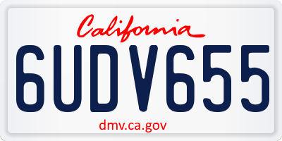 CA license plate 6UDV655