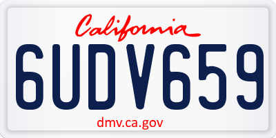 CA license plate 6UDV659