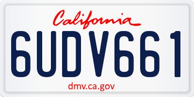 CA license plate 6UDV661