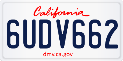 CA license plate 6UDV662