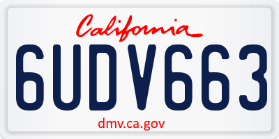 CA license plate 6UDV663