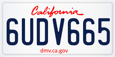 CA license plate 6UDV665