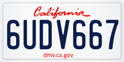 CA license plate 6UDV667