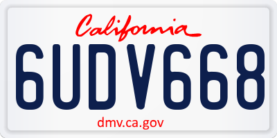 CA license plate 6UDV668