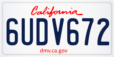 CA license plate 6UDV672