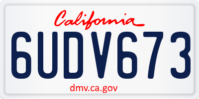 CA license plate 6UDV673