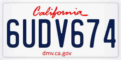 CA license plate 6UDV674