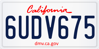 CA license plate 6UDV675
