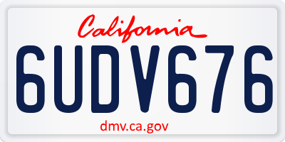 CA license plate 6UDV676