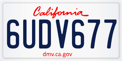 CA license plate 6UDV677