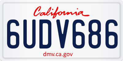 CA license plate 6UDV686