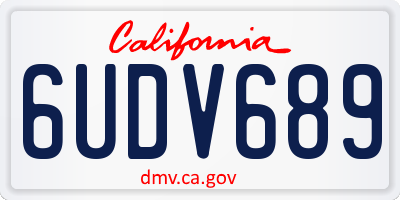CA license plate 6UDV689