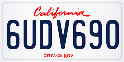 CA license plate 6UDV690