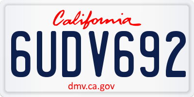 CA license plate 6UDV692