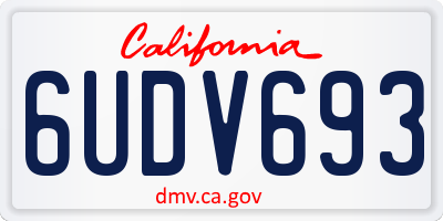 CA license plate 6UDV693