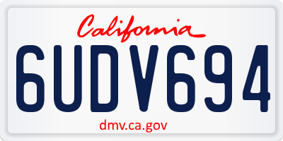 CA license plate 6UDV694