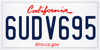 CA license plate 6UDV695