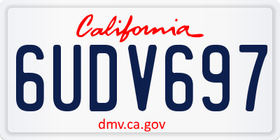 CA license plate 6UDV697