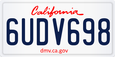 CA license plate 6UDV698