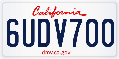 CA license plate 6UDV700
