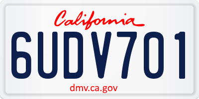 CA license plate 6UDV701