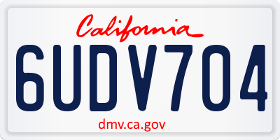 CA license plate 6UDV704