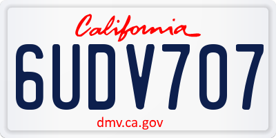 CA license plate 6UDV707
