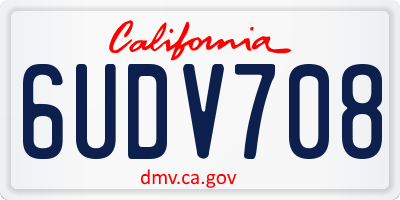 CA license plate 6UDV708