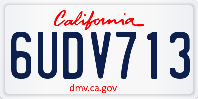 CA license plate 6UDV713