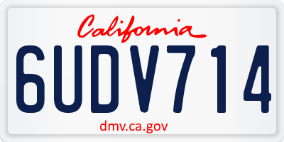 CA license plate 6UDV714