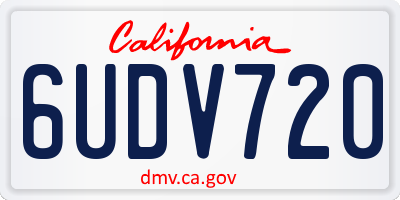CA license plate 6UDV720