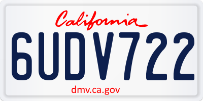 CA license plate 6UDV722
