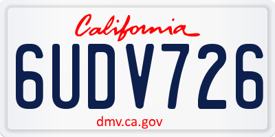 CA license plate 6UDV726
