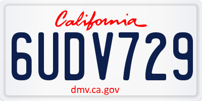 CA license plate 6UDV729