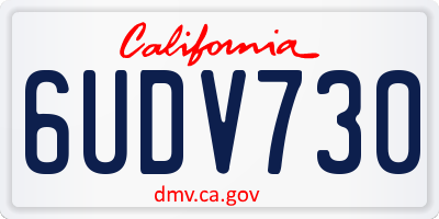 CA license plate 6UDV730