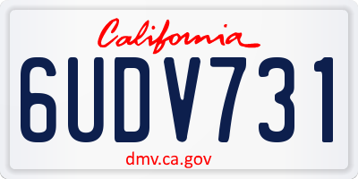 CA license plate 6UDV731